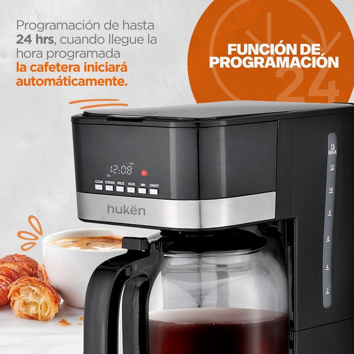 Cafetera Programable 12 Tazas Smart-brew + Tostador | MasterChef by Hukën®
