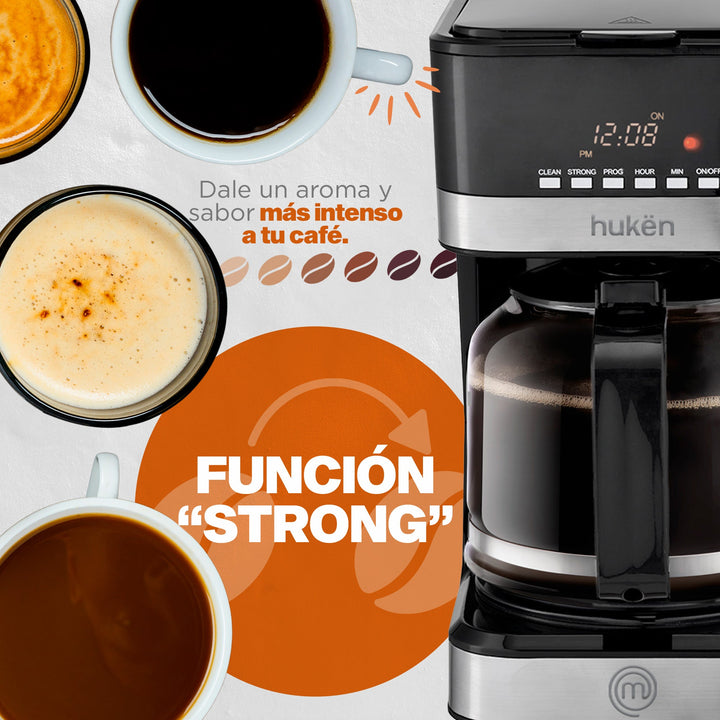 Cafetera Programable 12 Tazas Smart-brew + Tostador | MasterChef by Hukën®