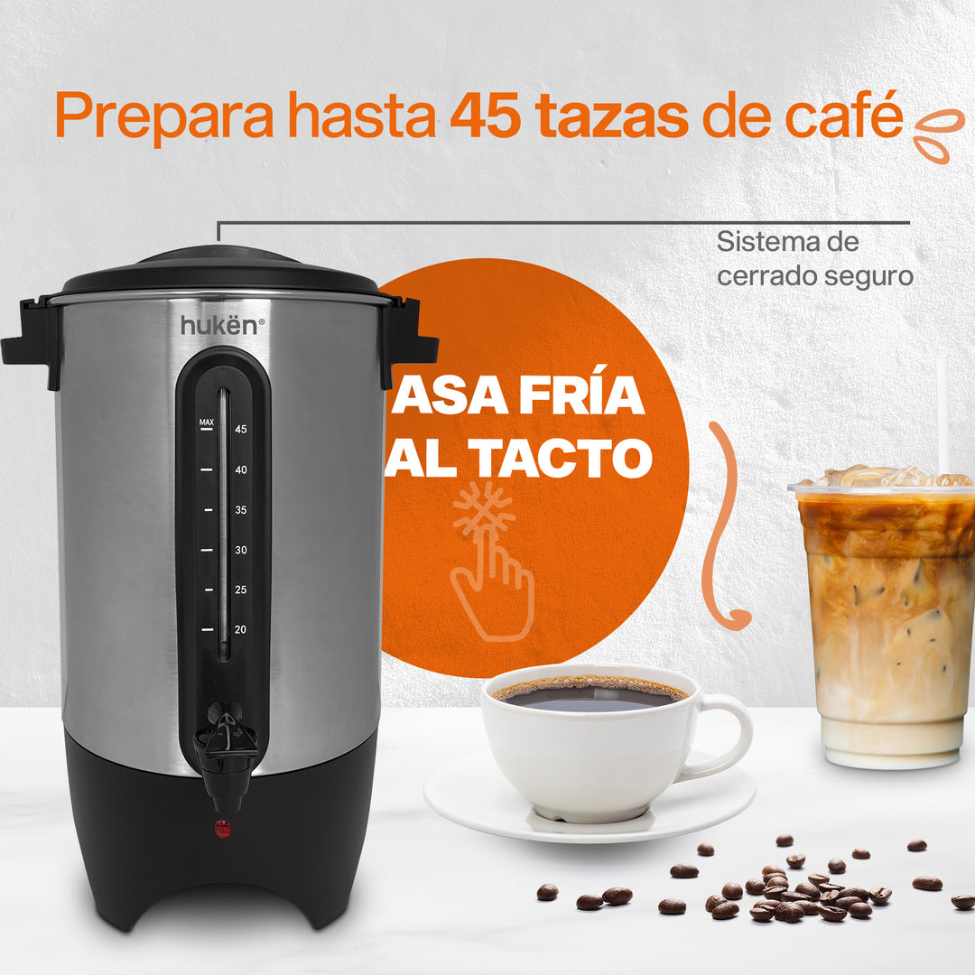 Cafetera De Urna |Manual | 45 Tazas | Filtro Permanente