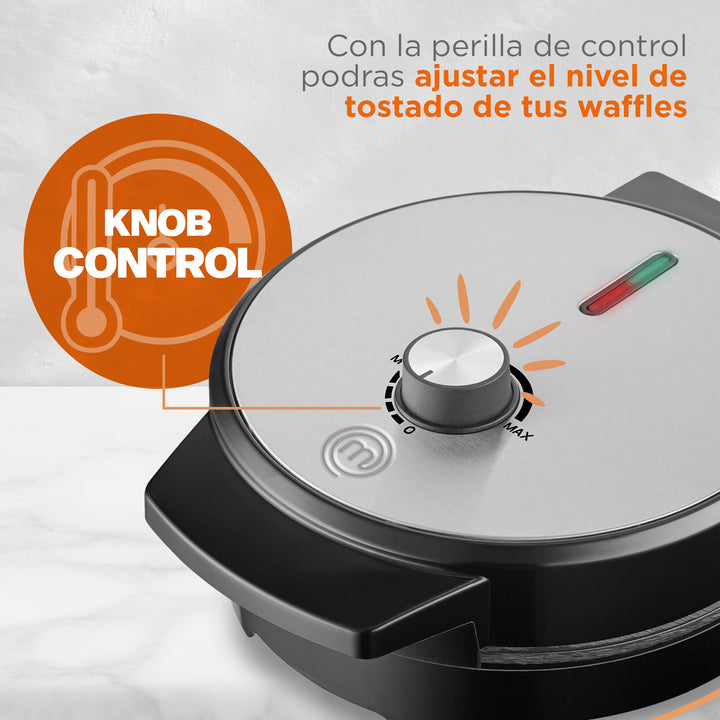 MasterChef® | Wafflera Belga Redonda | Regulador de Temperatura